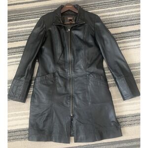 Vintage Danier Black Leather Pant Coat Removable liner Size M 8-10 Butter Soft